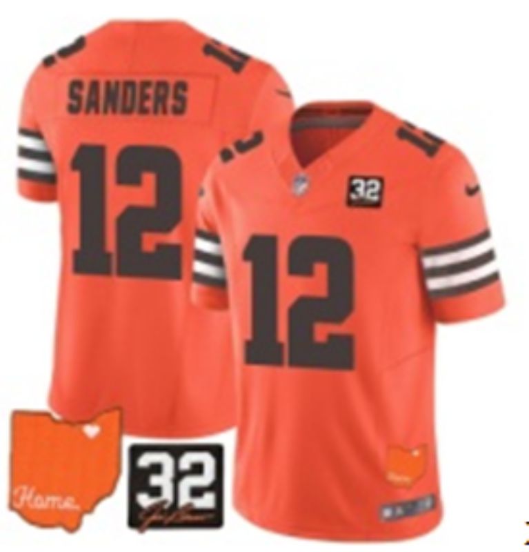 Men 2026 Cleveland Browns #12 Sanders Orange 3th generations Nike Limited NFL Jersey 023->cleveland browns->NFL Jersey
